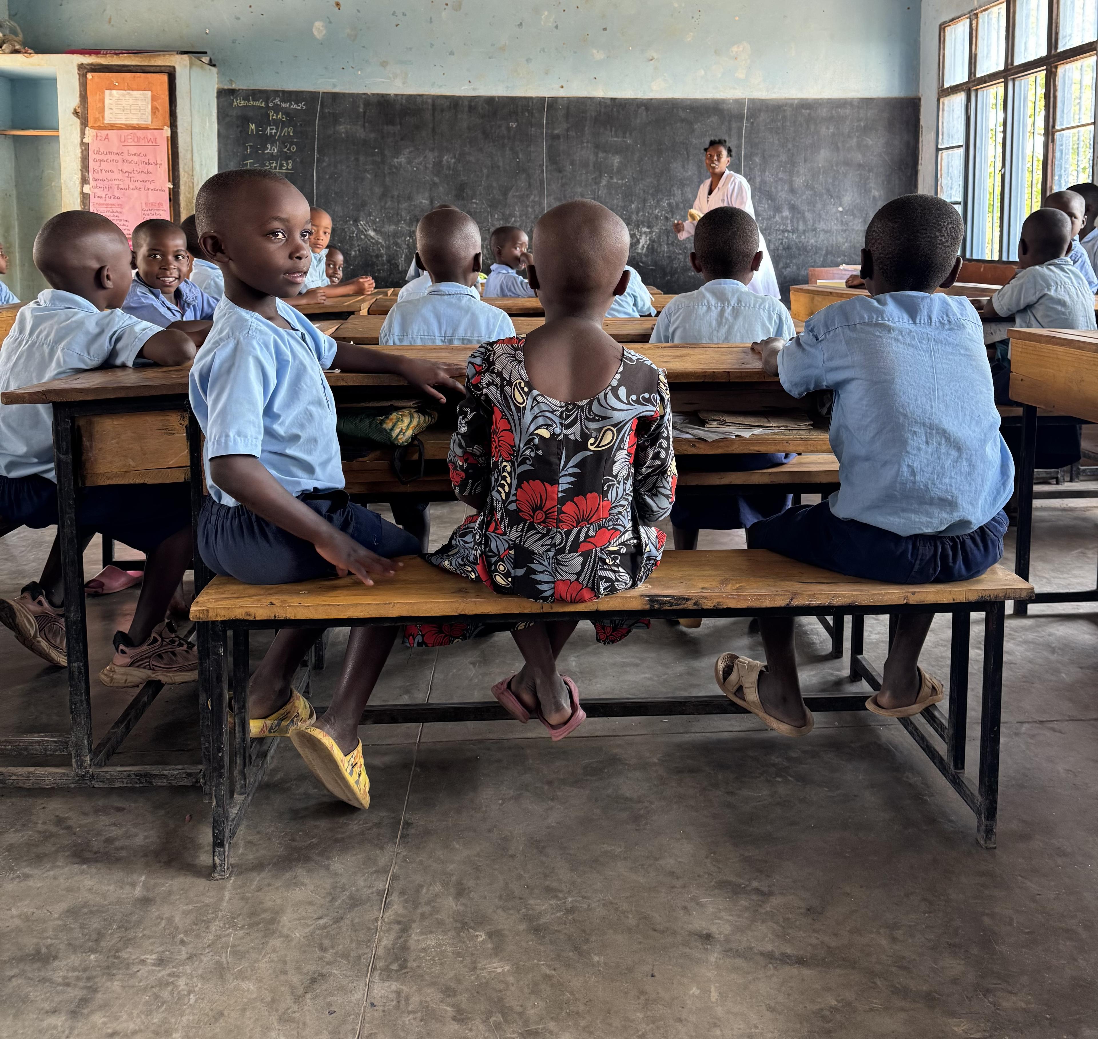 Sitting in on an elementary school classroom in Kigali